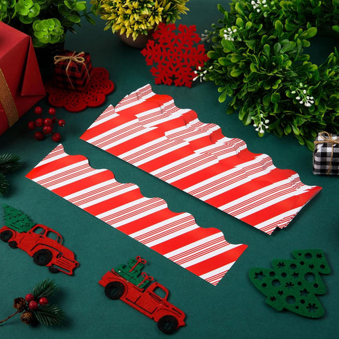 72 Feet Christmas Bulletin Board Borders Candy Cane Stripe Scalloped Borders Trims Red White Stripe Bulletin Borders Peppermint Classroom Decorati...
