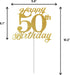 50th Birthday Cake Topper, Birthday Party Decorations with Premium Gold Glitter...
