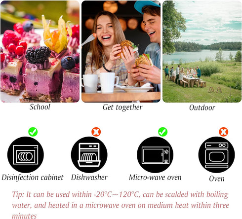 Knives Spoons and Forks Set, Wheat Straw Cutlery Set, Reusable Flatware Set for 4, Utensils for Party, Travel, Work, Picnic, Camping or Daily Use ...