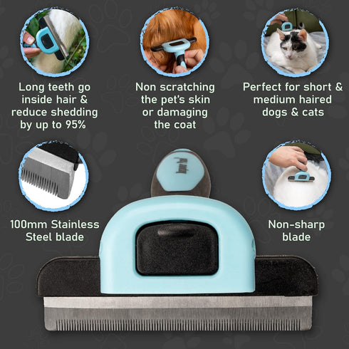 Maxpower Planet Pet Grooming Deshedding Dog Brush - Cat and Dog Deshedding Brush Tool - Deshedder for Dogs Comb - Dog Brush Short Hair and Medium ...