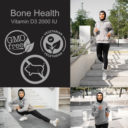 Halal Vitamin D3 Gummies for adult, men and women | 1000IU - 2000IU | Supports Bone, Immunity, and Heart Health | Vegetarian, Non-GMO, Gluten-Free...