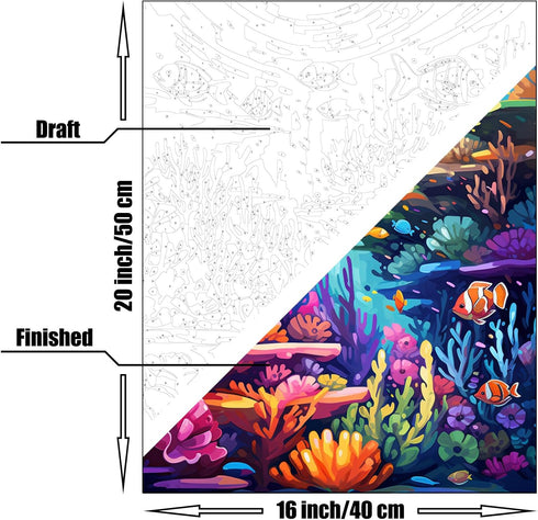 FITIMOLO Paint by Numbers for Adults Kids Beginner Students without Frame, DIY Oil Painting Set, 16x20 inch Canvas Paint Brushes Acrylic Paint Kit...