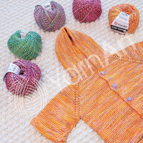 YarnArt Jeans Tropical Yarn - Variegated Fine Yarn 1 Skein/Ball 50 gr 174 yds Cotton Yarn Knitting Yarn Soft Yarn, Amigurumi, Crocheting, Turkish ...