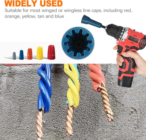 1 Pcs Wire Nut and Twister Tool for Drills - 1/4" Chuck Wire Connector Driver, Blue Wire Twisting Tool...