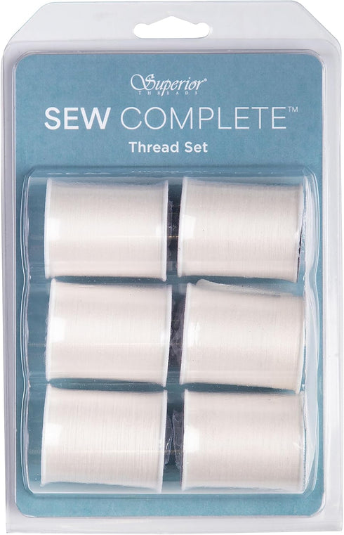 Superior Threads Sew Complete Polyester Sewing Quilting Thread 300 Yard Spool 6-Pack (Natural White)...
