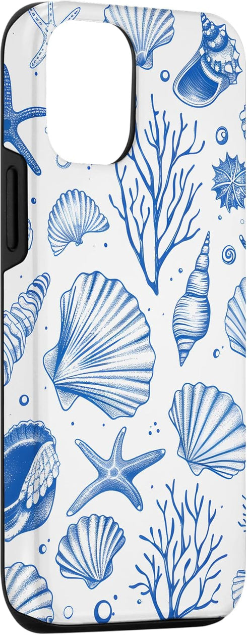 iPhone 14 Sea Shell & Blue Seashell | Coastal Summer, Starfish, Women Case...