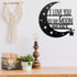Ripeng I Love You Back Wall Art Moon Metal Decorations Hanging Sign with Quote Silhouette Wall Art for Home Bedroom Living Room Bathroom Kitchen O...