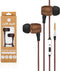 Earth-Budz - Genuine Wood Earbuds, in-Ear Noise-Isolating Headphones, with in-line Microphone. (Earth Diver)...