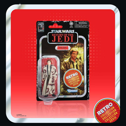 STAR WARS Retro Collection Han Solo (Endor), Return of The Jedi 3.75-Inch Collectible Action Figures, Ages 4 and Up...