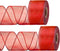 2 Rolls Christmas Organza Wired Sheer Ribbon Chiffon Ribbon Wide Solid Color Wired Sheer Organza for Christmas (Red)...