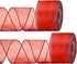 2 Rolls Christmas Organza Wired Sheer Ribbon Chiffon Ribbon Wide Solid Color Wired Sheer Organza for Christmas (Red)...