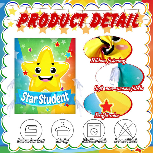 2 Pieces Star Student Chair Cover for Kids Colorful Seat Cover for Classroom Star Chair Cover for Classroom Office Home Party School, 18.9 x 15.75...