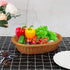 EUSOAR Wicker Basket, 12.2"x 7.9"x 2.8" 3pcs Tabletop Food Serving Baskets Trays, Bread Proofing Basket, Food Fruit Vegetables Sundries Storage Ba...