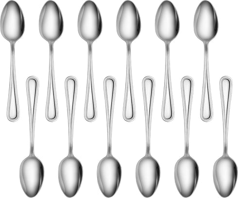 New Star Foodservice 58581 Steel Bead Pattern Serving Spoon, 7.8-Inch Set of 12...