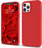 IceSword iPhone 12 Pro Max Case Red, Thin Liquid Silicone Shockproof Phone Case Cover, Red Cute Men Women Cool Fun, Gel Rubber Drop Protective 6.7...
