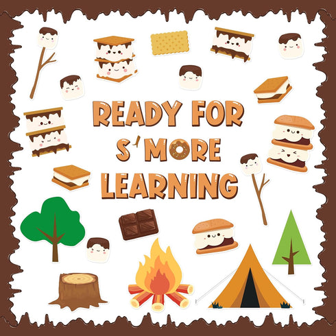 Back to School Decorations, Marshmallow S'More Classroom Bulletin Board Decorations Camping Theme Bulletin Board Sets Cutouts for First Day of Sch...