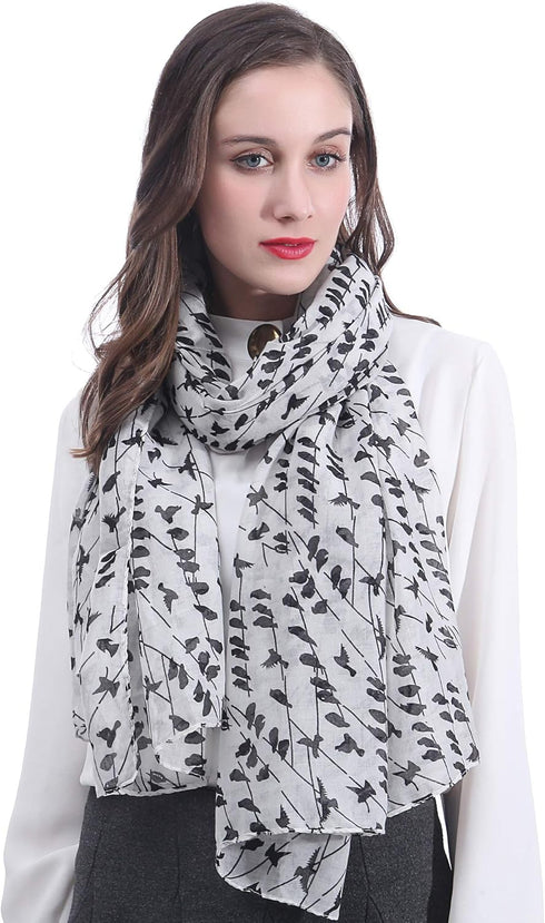 Bird Print Women's Scarf Shawl Wrap Lightweight...