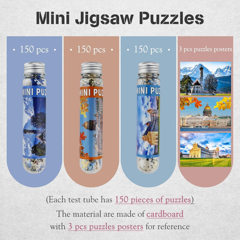 MISITU Small Puzzles for Adults Mini Puzzles 150 Piece Micro Piece Puzzle Small Jigsaw Puzzles Challenging Difficult Travel Puzzles Torre Pisa Col...