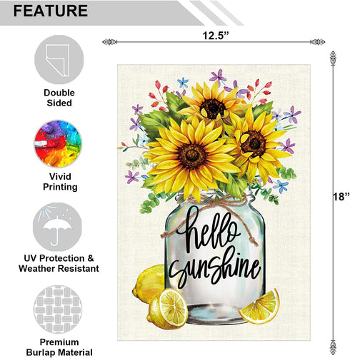 Garden Flag Sunflowers Summer Outdoor Yard Flags for Garden Decor Double Sided 12.5X18 Inch (04-sunflower)...