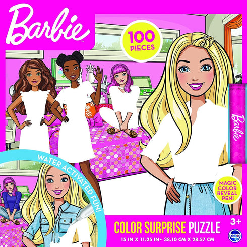 Barbie - Color Surprise Puzzle - 100 Piece Magic Water Reveal Puzzle with Water Pen Included. Great Birthday Gift for Boys and Girls!...