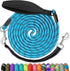 NTR Long Leash, 15FT Nylon Dog Rope with Upgrade 2 Swivel Hooks & Ergonomic Padded Handle, Detachable Reflective Bungee Blue Leash for Small Mediu...