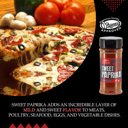 The Spice Lab Sweet Paprika Powder - High Color ASTA 120+ - 4.1 oz Shaker Jar – Premium Gourmet Spanish Paprika Vegan Approved All Natural Kosher ...