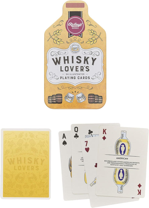 Ridley’s Whisky Lover’s Deck of Index Playing Cards – 52 Beautifully Hand-Illustrated Standard Playing Cards – Includes a Durable Storage Tin for ...