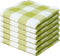 PurpleEssences 100% Cotton Waffle Weave Check Plaid Kitchen Towels, Super Soft and Absorbent Dish Towels for Drying Dishes,12 x 12-6 Pack - Light ...