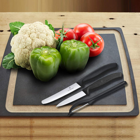 Victorinox Swiss Classic Set with Peeler, 3 Pieces Paring Knife, Set of 3, Black, 6.7113.31...