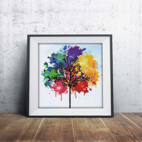 DIAMOND ART BY LEISURE ARTS Diamond Painting Kits for Adults 12"X12" Intermediate Rainbow Tree, Full Drill, Art Kits, Dimond Art, for Adults, Kit...