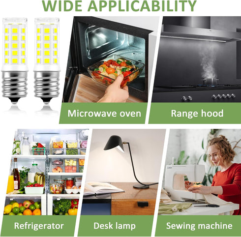 E17 Appliance Led Light Bulb,Kei D28A Refrigerator Bulb-6000K 3W AC100-130V Daylight White Refrigerator Light Bulb Replacement Compatible for Frig...