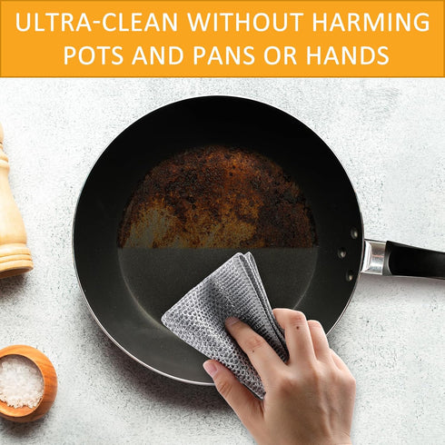 Multipurpose Wire Dishwashing Rags for Wet and Dry - Non-Scratch Wire Dishcloth - Wire Washing Miracle Cleaning Cloths with Kitchen Cookware, Dish...