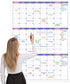 BooQool Large Dry Erase Calendar for Wall - Undated 3 Month Calendar, 27.7'' x 40'', Erasable & Reusable Laminated White Board with 8 Round Sticke...