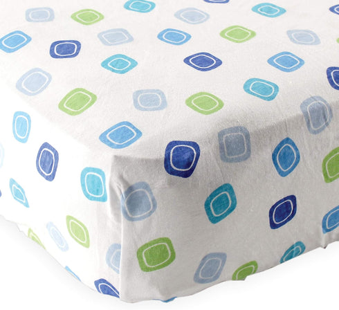 Luvable Friends Unisex Baby Fitted Crib Sheet, Blue Geometric, One Size...