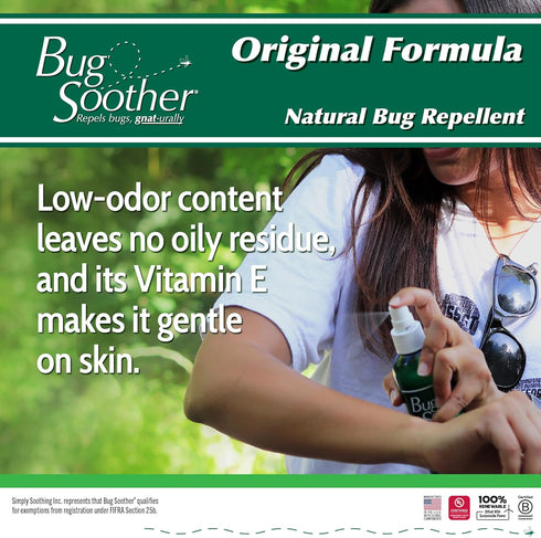 Bug Soother Spray 8 oz - Natural Insect, Gnat and Mosquito Repellent & Deterrent - Safe Bug Spray for Adults, Kids, Pets, & Environment - Made in ...