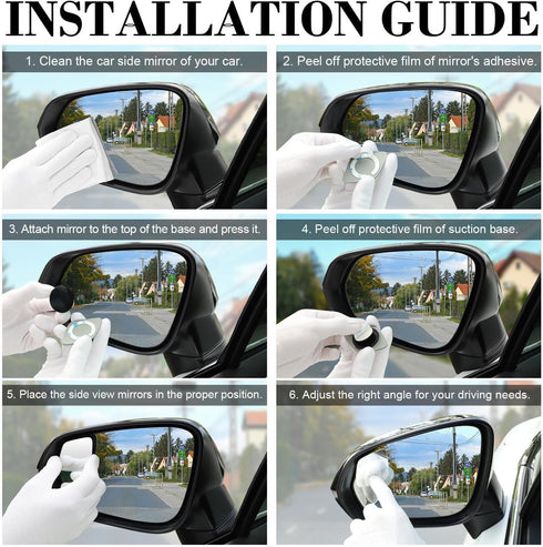 LivTee Blind Spot Mirror?Rhombus Shaped HD Glass Frameless Convex Rear View Mirror with wide angle Adjustable Stick for Cars SUV and Trucks, Pack ...
