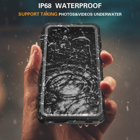 iPhone 7/8 Plus Waterproof Case - Shockproof, Sandproof, Dirtproof IP68, Full Body Protection, Black/Clear......