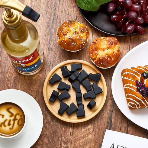 Zhehao 30 Pcs Coffee Syrup Pump Tip Cap Covers Pourer Cap Syrup Covers Black Rubber Caps Fits for Syrup Pump, Pour Dispenser, Oil Liquor Bottle, K...