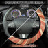7 Pcs Boho Car Accessories Sets Include Boho Steering Wheel Cover 15" Absorbent Car Cup Holder Mat Rainbow Retro License Plate Frames Seat Belt Co...