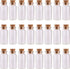 MaxMau 24PCS 10ml Glass Bottles Mini Vials with Cork Stoppers for DIY Decoration and Wedding Party Favors...