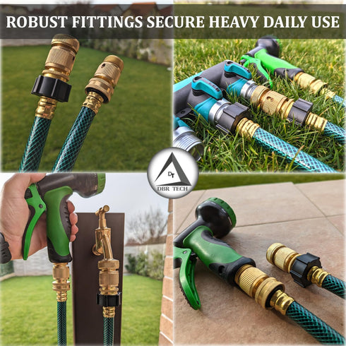 Heavy Duty Water Hose Quick Connect Fittings (Premium Brass for Superior Durability), Quick Release Hose Connector, Fit for 3/4" Gardening Hoses, ...