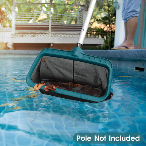Poolvio Professional Swimming Pool Skimmer Net, Heavy Duty Pool Leaf Rake with Ultra Deep Fine Mesh Net Bag, Fast Cleaning Tool for Inground & abo...