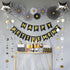 Retirement Party Decorations Supplies, Black and Gold Happy Retirement Banner, Folding Paper Fans, Sparkling Star Garlands, Star Shape Foil Balloo...