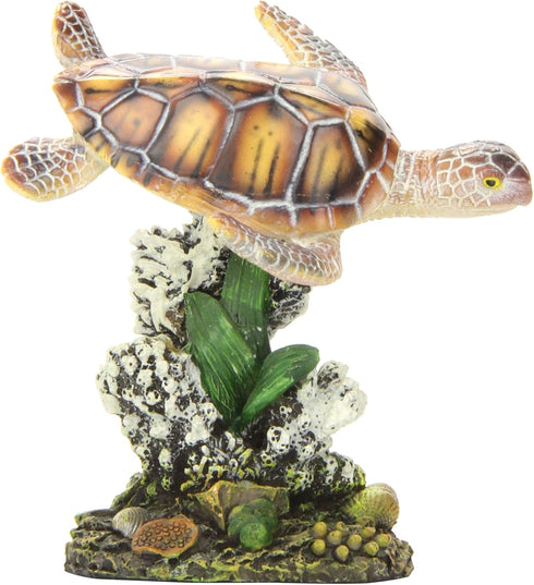 Penn-Plax Swimming Sea Turtle Decor - for Aquarium Fish Tank - Resin Decoration, Small (RR1104)...