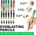 6pcs Pencil Set,Infinity Eternal Pencils with Replaceable Nibs +Eraser Equa to 100 Wooden Pencils,Black Inkless Everlasting Pencils For Wrtting Sc...