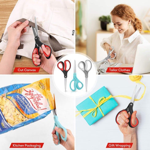 Scissors, Niutop 8" All Purpose Scissors Heavy Duty Ergonomic Comfort Grip Sewing Shears Sharp Scissors for Office Home Household Sewing High/Midd...