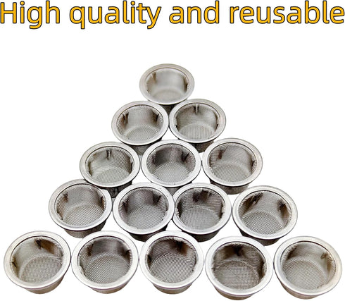 15pcs 1/2 Inch Pipe Screens Premium 304 Stainless Steel, 0.5" Pipe Screen Filters with Metal Storage Box...