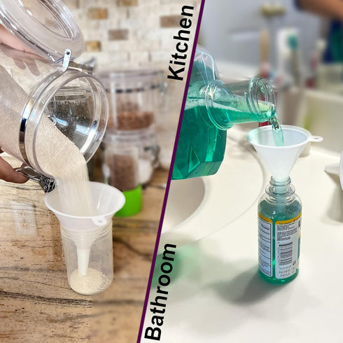 Plastic Funnel for Automotive Use - Kitchen Funnels for Filling Bottles, Jars, Containers or Lab Use - Oil Funnel for Gas, Car Oil, Lubricants and...