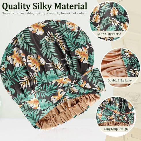 Silk Bonnet for Sleeping - Satin Hair Wraps for Black Women, Curly Hair, Large Bonnet for Braids...
