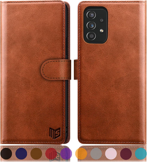 SUANPOT for Samsung Galaxy A52 4G& 5G Leather Wallet case with RFID Credit Card Holder Flip Folio Book Phone case Shockproof Cover for Women Men f...